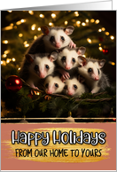 Opossum Family From Our Home to Yours Christmas card