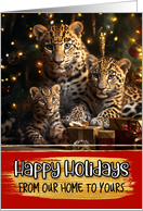 Leopard Family From Our Home to Yours Christmas card