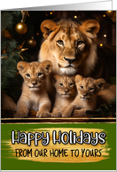 Lion Family From Our Home to Yours Christmas card