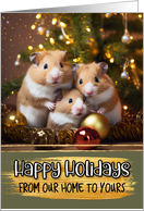 Hamster Family From Our Home to Yours Christmas card