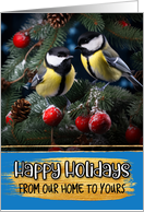Great Tit Couple From Our Home to Yours Christmas card