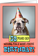 38 Years Old Happy Birthday Bulldog Puppy card