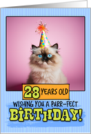 28 Years Old Happy Birthday Himalayan Cat card