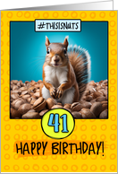 41 Years Old Happy Birthday Squirrel and Nuts card