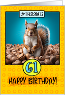 61 Years Old Happy Birthday Squirrel and Nuts card