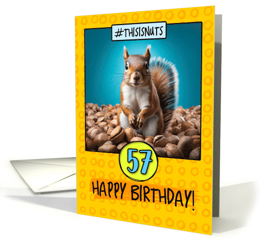 57 Years Old Happy Birthday Squirrel and Nuts card (1790552)