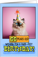 66 Years Old Happy Birthday Himalayan Cat card