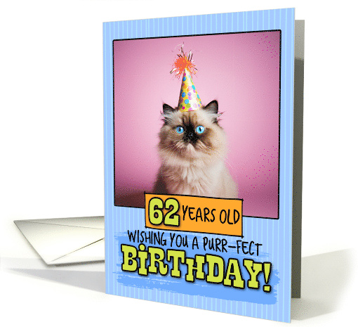 62 Years Old Happy Birthday Himalayan Cat card (1790642)