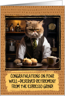 Retirement Congratulations Barista Cat card