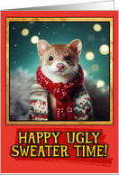 Stoat Ugly Sweater Christmas card