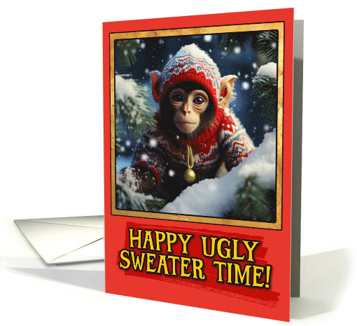 Spider Monkey Ugly Sweater Christmas card (1791926)