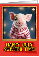 Piglet Ugly Sweater Christmas card