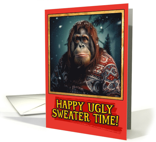 Orangutan Ugly Sweater Christmas card (1791950)