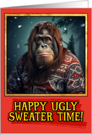 Orangutan Ugly Sweater Christmas card