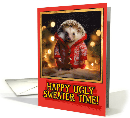 Hedgehog Ugly Sweater Christmas card (1791956)