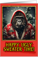 Gorilla Ugly Sweater Christmas card