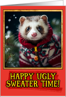 Ferret Ugly Sweater Christmas card