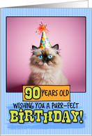 90 Years Old Happy Birthday Himalayan Cat card