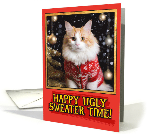 Turkish Van Cat Ugly Sweater Christmas card (1792294)