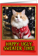 Turkish Van Cat Ugly Sweater Christmas card
