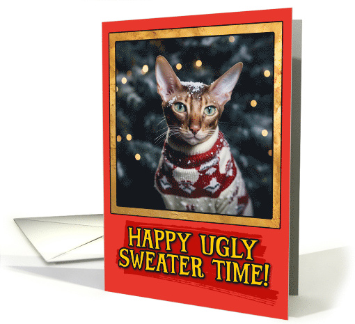 Oriental Shorthair Cat Ugly Sweater Christmas card (1792310)