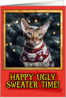 Oriental Shorthair Cat Ugly Sweater Christmas card