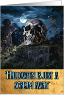 Skull Cemetery Halloween card