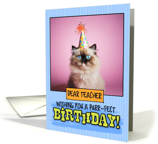 Teacher Happy Birthday Himalayan Cat card (1793074)