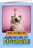 Step Brother Happy Birthday Himalayan Cat card