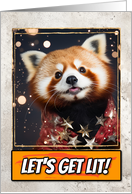 Red Panda Let’s get Lit Christmas card