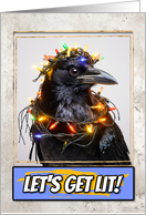 Crow Let’s get Lit Christmas card