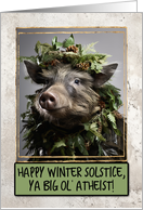 Wild Boar Atheist Happy Winter Solstice card
