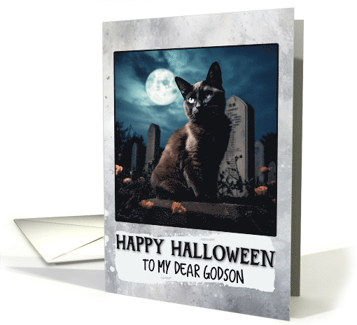 Godson Happy Halloween Black Cat card (1795870)