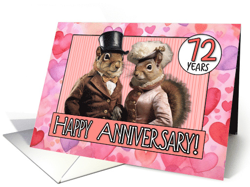 72 Years Wedding Anniversary Squirrel Bride and Groom card (1796620)