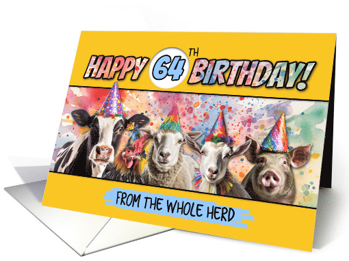 64 Years Old Happy Birthday Herd card (1798172)