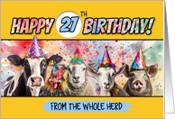 27 Years Old Happy Birthday Herd card