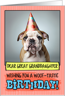 Great Granddaughter Happy Birthday Bulldog Puppy card