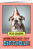 Grandma Happy Birthday Bulldog Puppy card