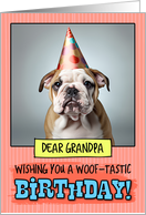 Grandpa Happy Birthday Bulldog Puppy card