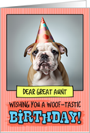 Great Aunt Happy Birthday Bulldog Puppy card