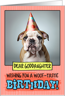 Goddaughter Happy Birthday Bulldog Puppy card