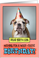 Birth Son Happy Birthday Bulldog Puppy card