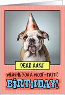 Aunt Happy Birthday Bulldog Puppy card