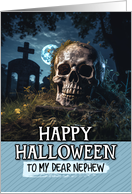 Nephew Happy Halloween Cemetery Skull card