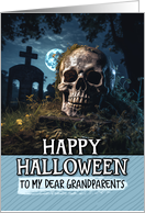 Grandparents Happy Halloween Cemetery Skull card