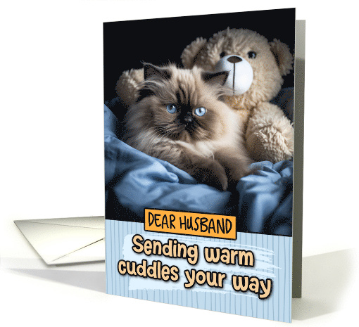 Husband Warm Cuddles Himalayan Cat card (1802354)