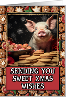Piglet Sweet Christmas Wishes card