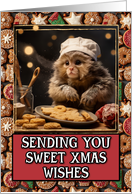 Monkey Sweet Christmas Wishes card
