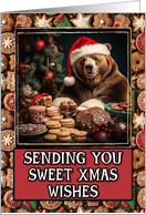 Brown Bear Sweet Christmas Wishes card