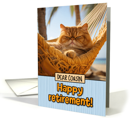 Cousin Happy Retirement Hammock Cat card (1803352)